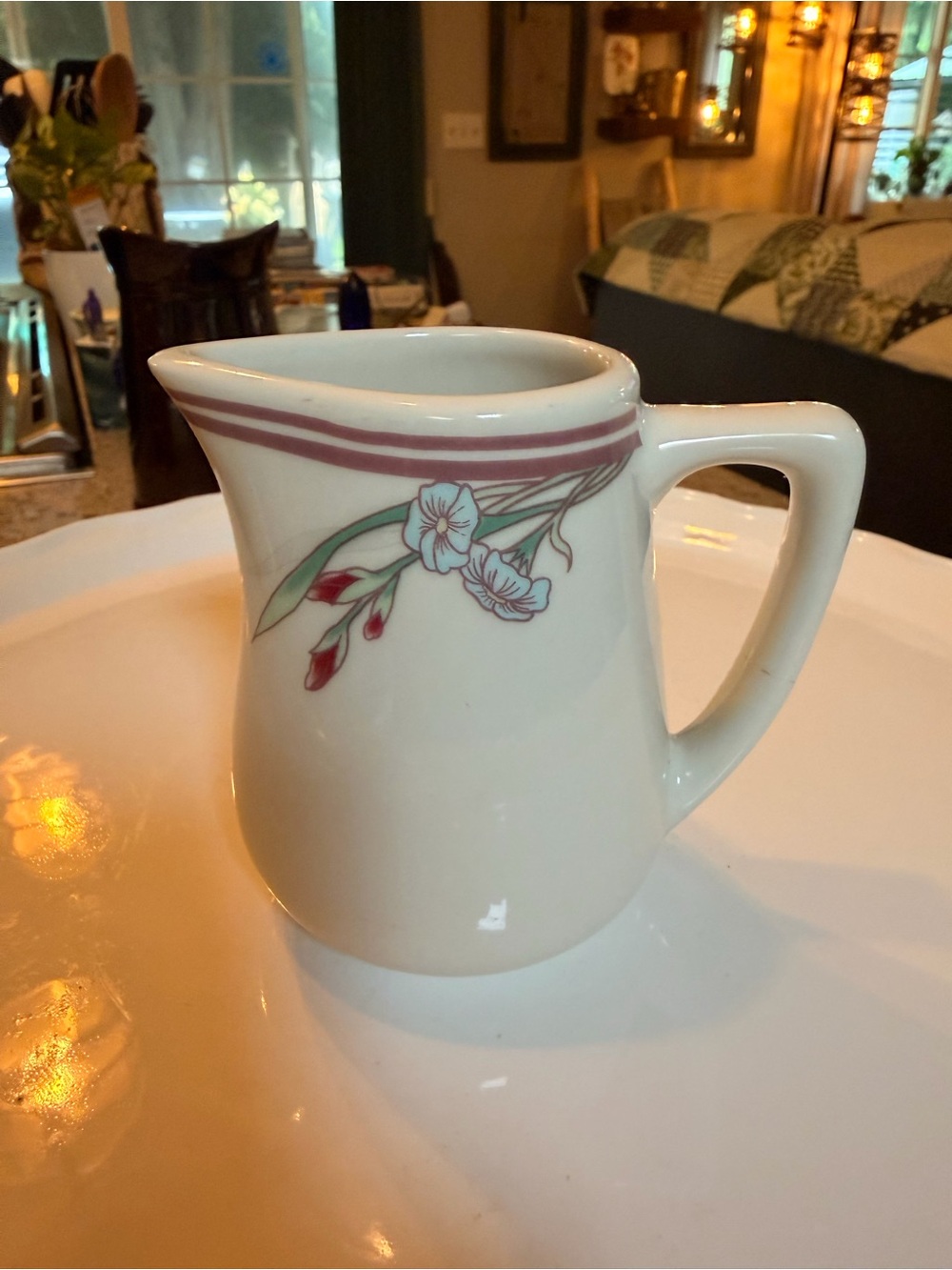 Vintage Rego China Castille pattern floral border creamer pitcher